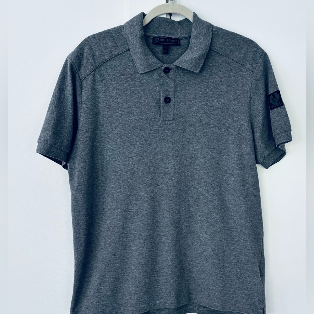 Men's Belstaff Grey pique cotton polo size XL